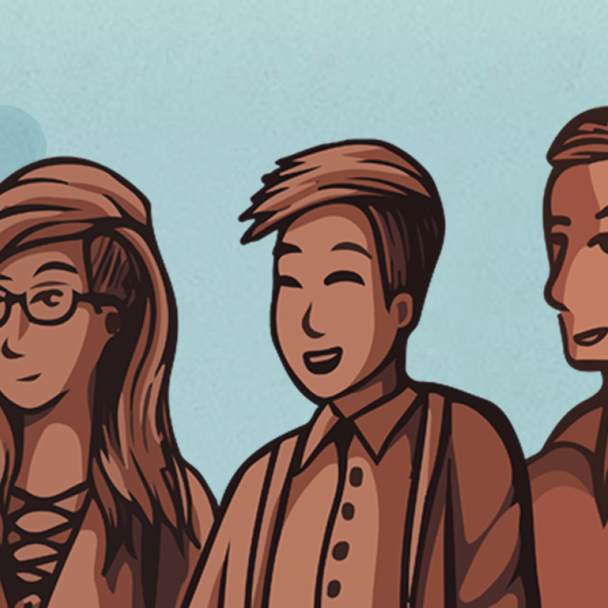Illustration of college students